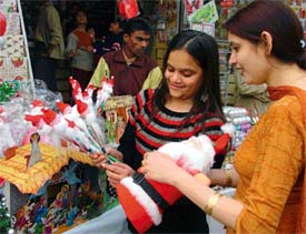Christmas shopping on in Ludhiana.