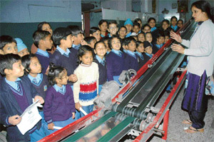 Students of DAV Public School Model Town, Ambala, during a visit to The Tribune office in Chandigarh 