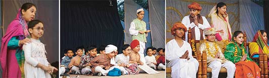 About 550 students of Senior Study School here recreated on stage the life of Mahatma Gandhi. These students, though under-11, were confidence personified. 