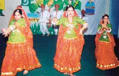 Students of Eklavya School present a welcome dance