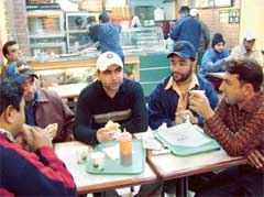 Youngsters enjoy a meal at Subway