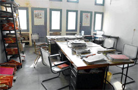 An office of the PSEB wears a deserted look as employees observed a strike