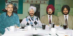 Dr L.S. Chawla, president, and Dr Arun Mitra, secretary, of the Indian Doctors for Peace and Development, address a news conference in Ludhiana