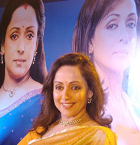 Hema Malini addresses a press conference on her coming TV serial Kamini Damini in New Delhi on Wednesday.
