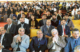 A section of the alumni at the annual reunion of the University Business School at Panjab University in Chandigarh on Saturday.