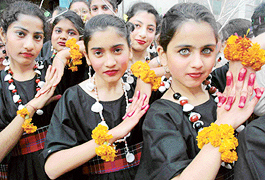 Girls participate in the annual function at St Josephs Senior Secondary School, Sector 44, Chandigarh, on Sunday.