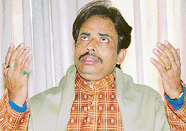 Vocalist Pandit Bhola Nath Mishra from Delhi performs at Sector 16 in Chandigarh on Sunday. 