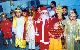 Children of SKSK Educational Institute, Ludhiana, during a fancy dress contest