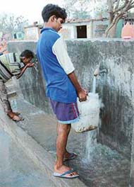 Water is supplied free of cost in slum colonies like this one in Sector 25, Chandigarh