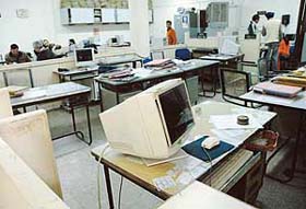 The office of the New India Insurance Company, Sector 17, Chandigarh, wears a deserted look