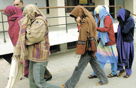 Five call girls were arrested from an apartment in Pandav Nagar on Tuesday.