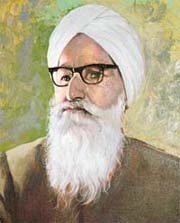A portrait of the father of the Punjabi novel Nanak Singh