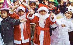Tinytots of Blue Bird School, Sector 16, Panchkula, celebrate Christmas on the school premises