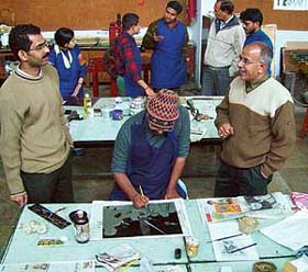 Artists from various parts of North India participate in a printmaking camp being held at the Government College of Arts, Sector 10, Chandigarh