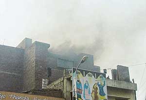A cloud of smoke from generators in Ludhiana. 