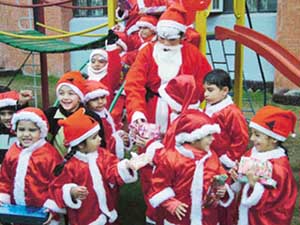 Christmas being celebrated at Sanjay Public School, Sector 70, Mohali, on Thursday.
