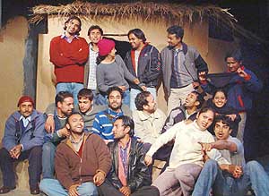 Students of the Department of Indian Theatre, Panjab University, during the rehearsal of the play, Daayan, in Chandigarh on Thursday.