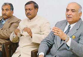Mr Satya Pal Jain, president, Chandigarh Archery Association, along with other office-bearers