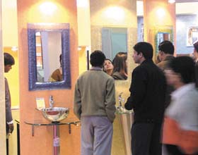 No, its not a bathroom, but an exhibition of interior design, Inside Outside Mega Show, at Pragati Maidan