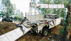 The Tata Mobile which met with an accident near Laddowal on the Ludhiana