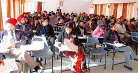 Youth attend a seminar organised by the Rotary Club at the Partap College of Education in Ludhiana on Sunday
