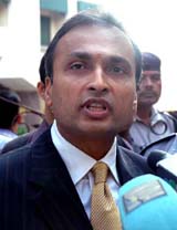 Reliance Industries Ltd Vice-Chairman and Managing Director Anil Ambani talking to media prior to the companys board meeting at its headquarters in Mumbai on Monday.