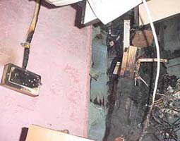 This is what remains of a computer and an air conditioner which were damaged due to fire in the HPSEB office