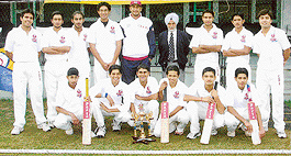 DAV school, Sector 8, team that won the Parle Cup Inter-School Cricket (Under-17) tie final at the PCA 