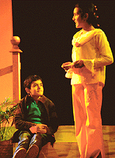 Artistes stage a play Ghar Ghar during the Gursharan Singh Natya Utsav at the Tagore Theatre in Chandigarh on Tuesday.