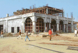 The terminal building of the airport is fast nearing completion