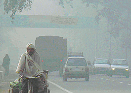 A view of the fog blanket in Chandigarh on Wednesday.