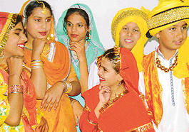 Students of Sherwood School Mohali perform at Tagore Theatre Chandigarh on occasion of annual day of the school on Wednesday.