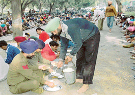 Employees of the CID and Accounts Departments of Chandigarh Police organised a langar in connection with the martyrdom of younger Sahibzadas of Guru Gobind Singh, in Sector 9, Chandigarh on Wednesday.