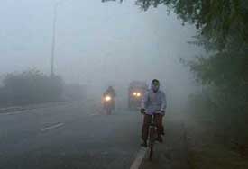 Dense fog engulfed the GT Road in Ludhiana around noon on Wednesday.