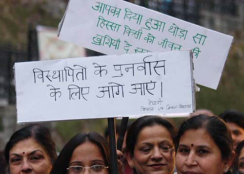Members of the Rotary Club during a rally in Shimla to collect relief fund for those affected by Sundays tsunami, on December 30.  Photo by Anil Dayal