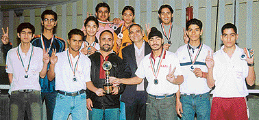 The Chandigarh schools roller skating team that won medals in the 50th National School Games in Ahmedabad.