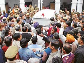 Residents gherao Assistant Superintendent of Police Puran Kumar in Ambala
