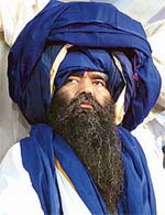 Baba Harnam Singh, soon after his anointment as acting Jathedar of Damdami Taksal at Chowk Mehta in Amritsar district