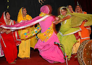 Gidda team from Jalandhar zone perform at the 11th Punjab Police cultural meet in Jalandhar