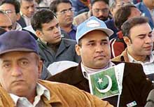 Pakistani journalists at the two-day Panj Darya Media Conference at the Chandigarh Press Club on Thursday