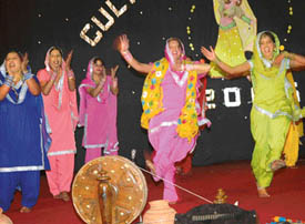 Giddha being performed at Punjab Police Inter-Zone Cultural Meet organised at PAP Complex in the city.