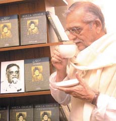 Film director Gulzar at the launch of Mirza Ghalib: A Biographical Scenario, in the Capital