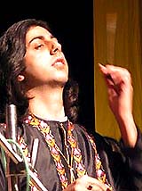 Santoor player Abhay Sopori performs at a function in Jammu on Saturday