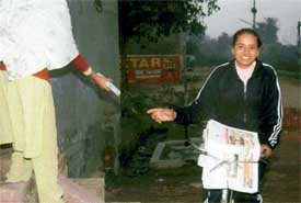 Seema distributes newspapers in Doraha
