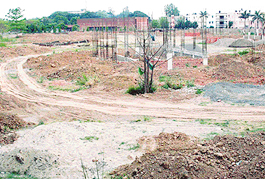 A file photo of the land where the Chandigarh Law Institute was to come up. The construction of the building was stopped on the orders of the Punjab and Haryana High Court.