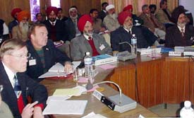 PAU Vice-Chancellor K. S. Aulakh and former  Vice-Chancellor G. S. Kalkat at a workshop in  Ludhiana on Tuesday
