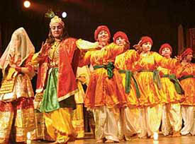 Students of Government Model Senior Secondary School, Sector 37, Chandigarh, present Manipuri dance at their school’s function on Wednesday.