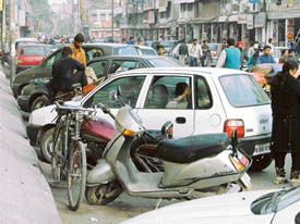 A view of the Post Office road in Ludhiana.
