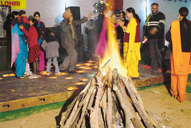 Many families in the city celebrated Lohri for their daughters