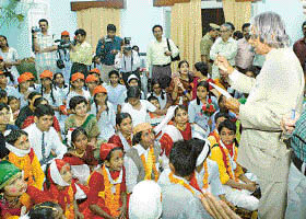 Kalam is in his element with students 